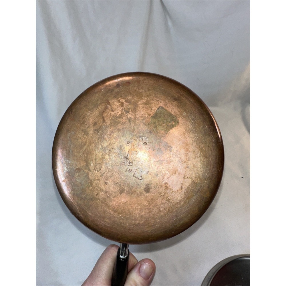 Vintage Revere Ware 1 Quart Stainless Steel Saucepan Copper Clad Bottom and Lid - Picture 6 of 7